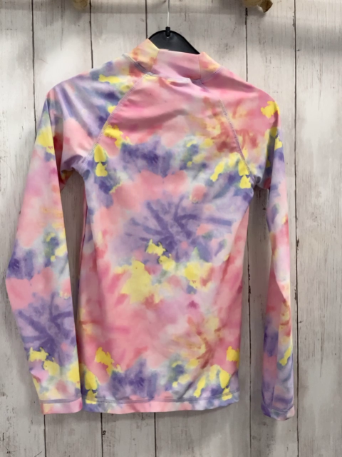  Sportshirt lang  Gr. 146/152  flieder rosa gelb gemustert 