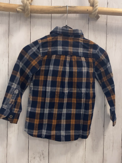 Reserved  Hemd  Gr. 104  blau ocker hellgrau kariert 