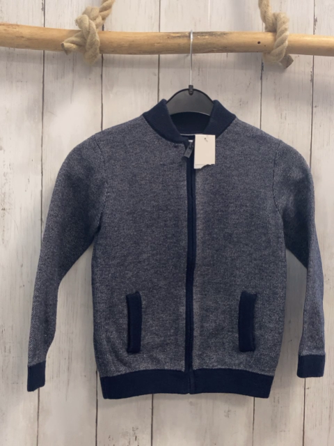 Okaidi  Sweatjacke  Gr. 116  blau hellgrau meliert blauer Bund 