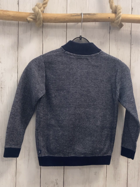 Okaidi  Sweatjacke  Gr. 116  blau hellgrau meliert blauer Bund 