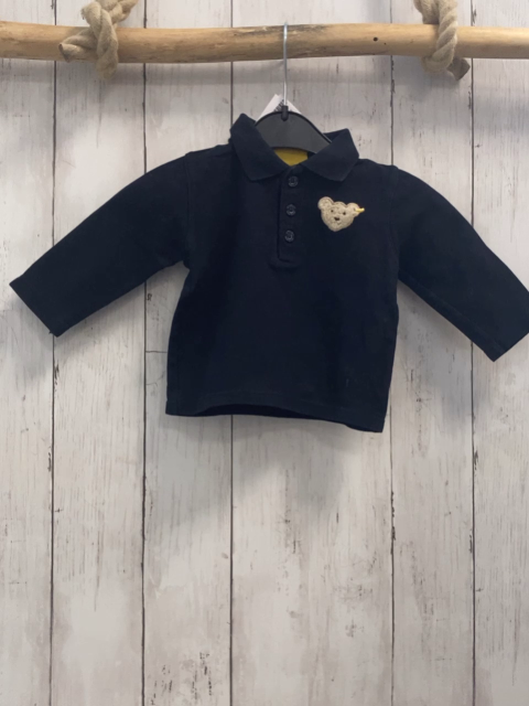 Steif  Poloshirt lang  Gr. 68  blau 