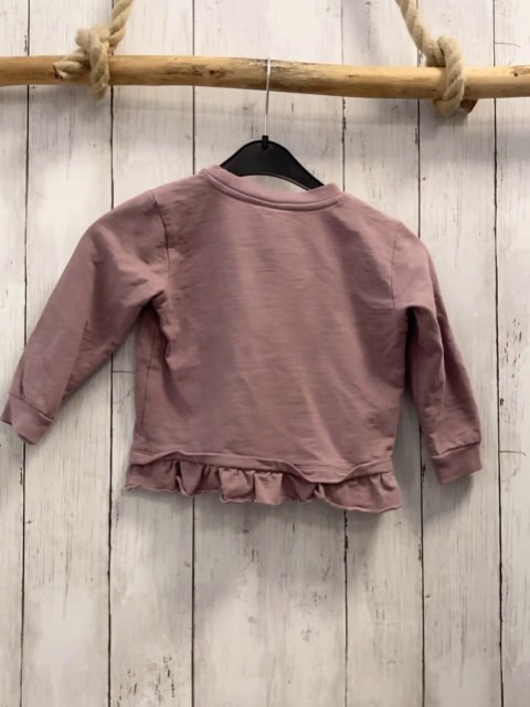 alana  Pullover  Gr. 98  brombeere Rüschensaum 