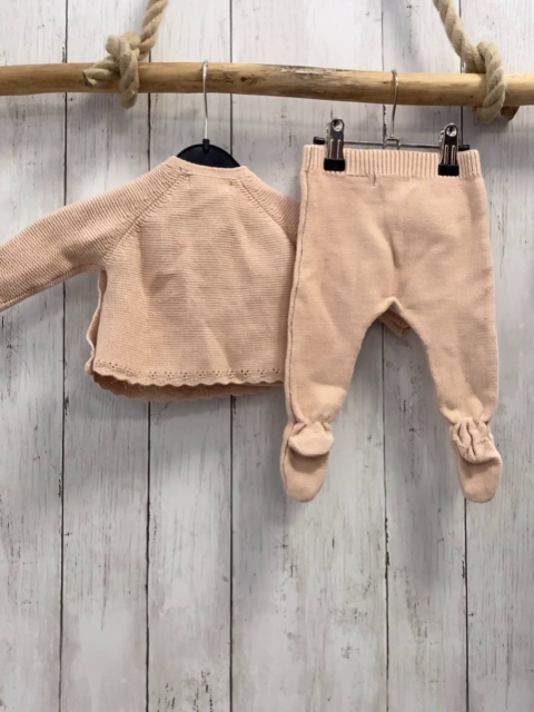 2tlg Zara  Pullover + Babyhose  Gr. 62  heller lachston Strick 