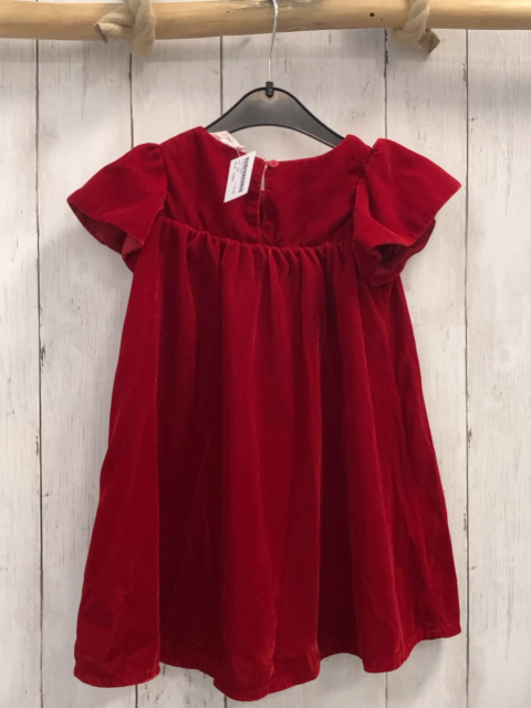 H&M  Kleid  Gr. 98  rot Samt mit Pailetten 