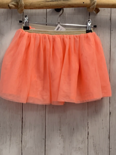 H&M  Rock Gr. 98  orange Tüllüberrock beige goldene Glitzerstreifen 