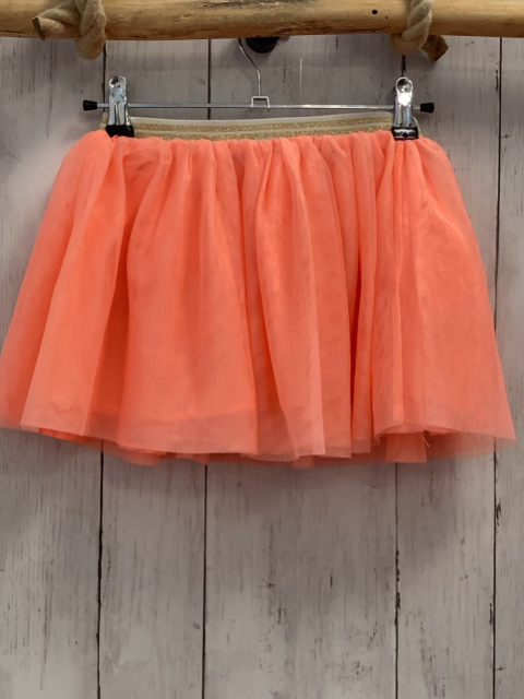 H&M  Rock Gr. 98  orange Tüllüberrock beige goldene Glitzerstreifen 