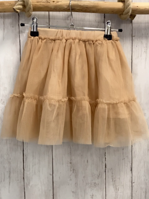 Vertbaudet  Rock Gr. 116  ocker Tüllüberrock mit goldenen Glitzerpunkten 