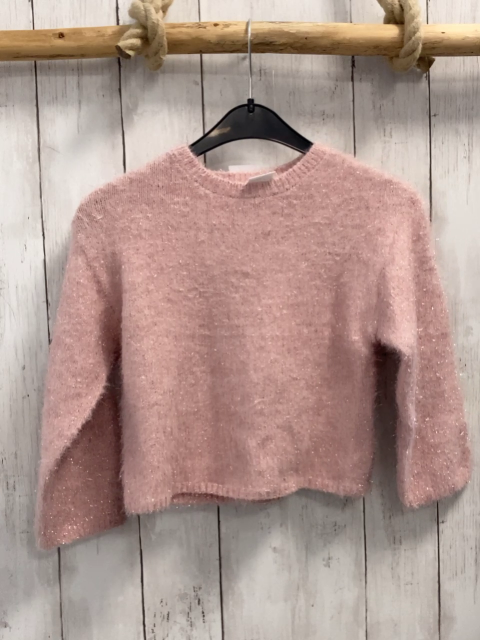 Zara  Pullover  Gr. 110  rosa Strick flusig mit Glitzer 