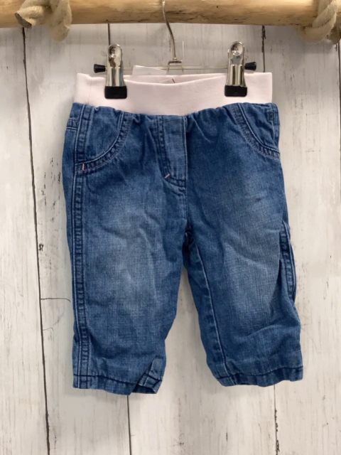 Esprit  Hose  Gr. 68  blau Jeans gefüttert rosa Bund 
