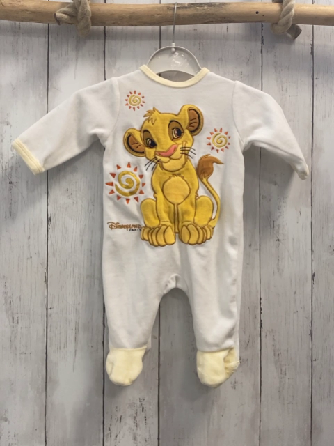 Disney  Strampler   Gr. 62  weiß Simba hellgelber Bund Nicky 