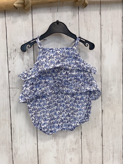 H&M  Playsuit  Gr. 56  weiß blauer Druck 