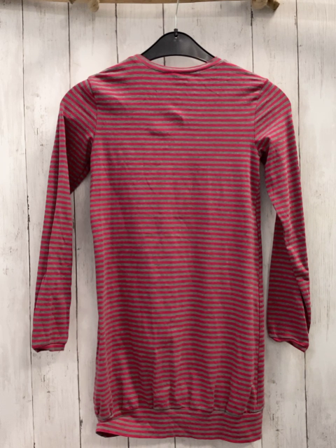 Benetton Kleid  Gr. 140  pink graue Steifen graue Rüschen 