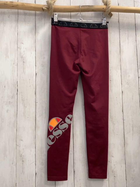 Ellesse  Leggings  Gr. 128  weinrot schwarzer Bund graue Schrift mit buntem Label 