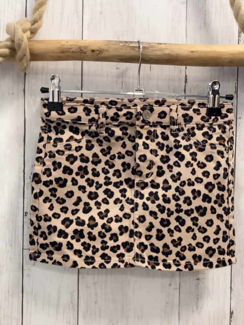 H&M Rock Gr. 110  beige schwarz braun Leoprint