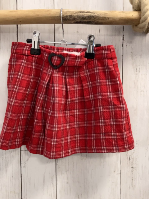 Zara  Shortsrock  Gr. 110  rot weinrot weiß kariert 