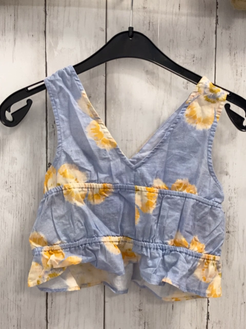 Zara  Sommerbluse  Gr. 116  hellblau beige orange Blumen 
