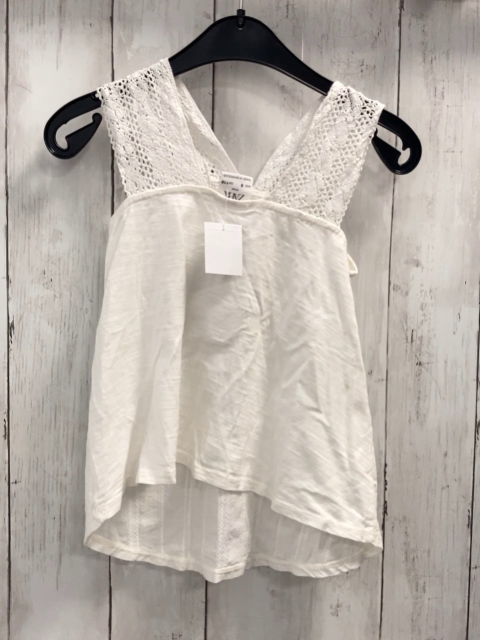 Zara  Sommerbluse  Gr. 116  weiß Streifen Häkelärmel 