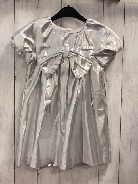 Zara  Kleid  Gr. 110  silber glänzend große Schleife 