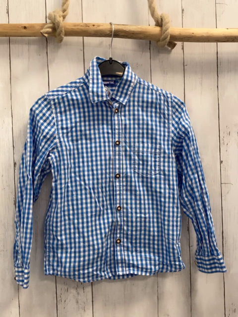  Hemd Gr. 122  blau weiß kariert