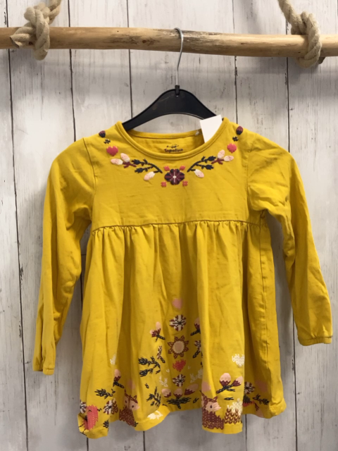   Langarmshirt  Gr. 122  gelb bunte Blumen