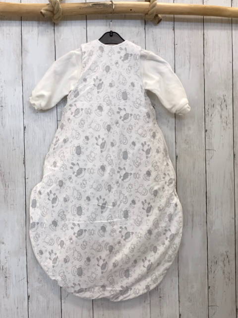 2tlg Alvi  Schlafsack Gr. 68/74  weiß graue Schafe  + weißer Innenschlafsack 