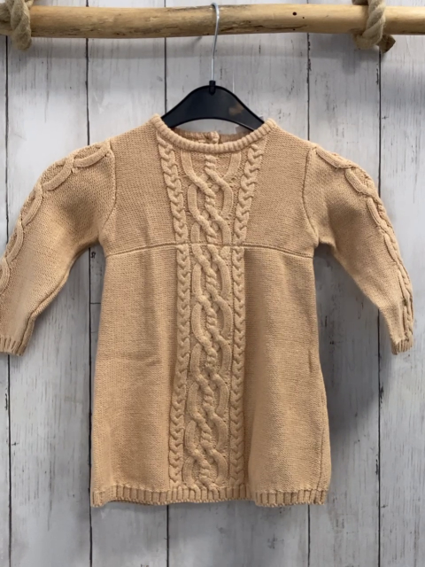   Kleid  Gr. 86  heller apricotton Strick Zöpfe 