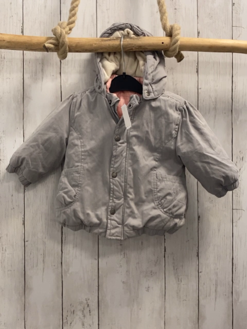 2tlg Vertbaudet  Jacke mit Innenjacke  Gr. 74  hellgrau + rosa 