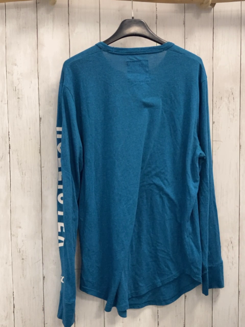 Hollister  Langarmshirt Gr. L  petrol weiße Schrift + weißes Label 