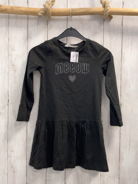 H&M  Kleid  Gr. 110  schwarz Herz silber Glitzerschrift