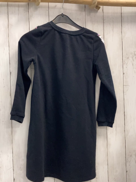 H&M Kleid Gr. 122  schwarz Pailetteneinhorn + Streifen