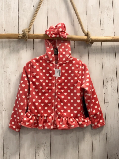 neu Plüschjacke Gr. 116  rosa weiße Herzen