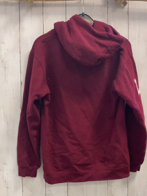  Pullover Gr. 158  bordeauxrot weiße Schrift Kapuze