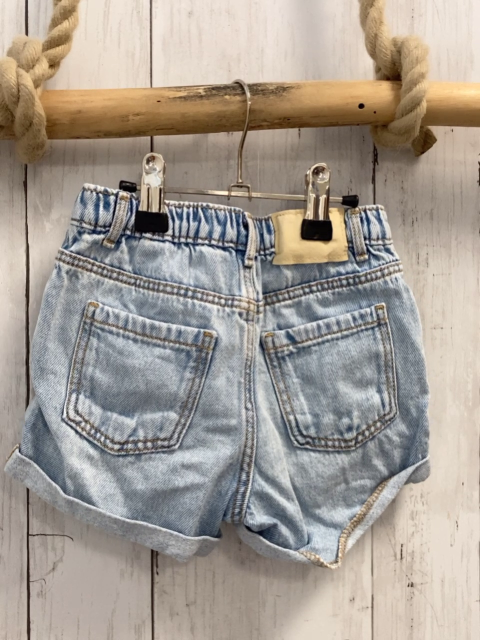 Zara  Shorts  Gr. 98  blau Jeans Umschlag Bund verstellbar 
