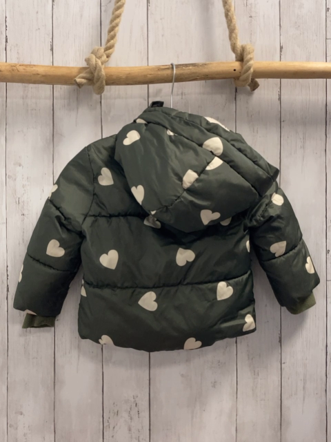GAP  Winterjacke  Gr. 92  oliv beige Herzen + Teddyfutter 