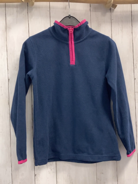 Lands´ End Pullover Gr. 128  blau Fleece pink Bund