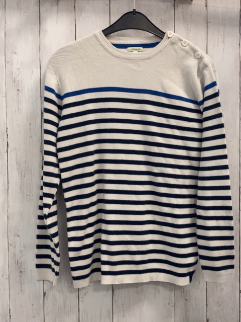 Vertbaudet  Pullover  Gr. 158/164  weiß blau schwarze Streifen Strick 