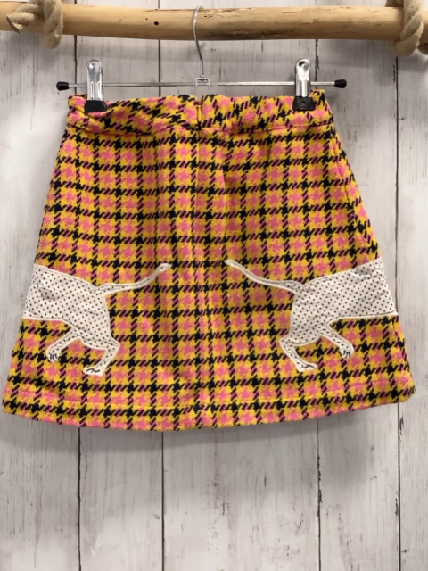Mini Boden  Rock Gr. 128  gelb schwarz pink kariert Dalmatiner Bund verstellbar 