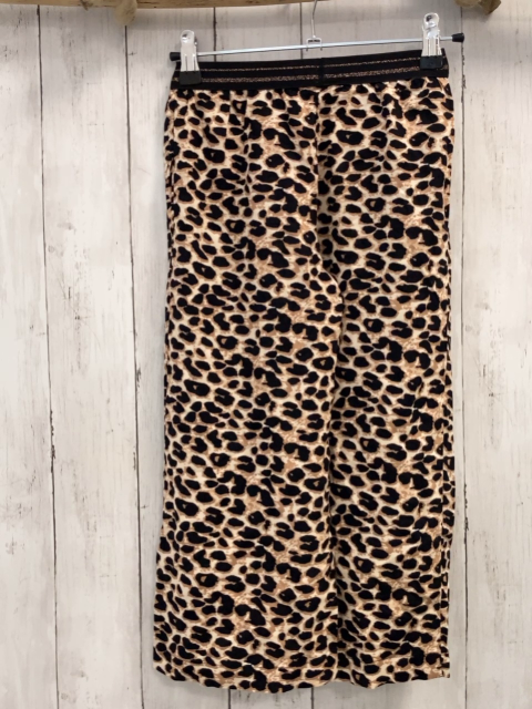 name it Hose Gr. 116  beige schwarz Leoprint Glitzerstreifen