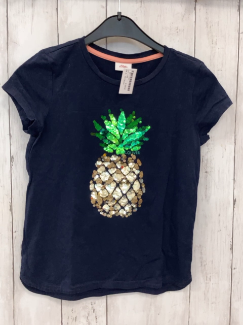 S´Oliver T-Shirt Gr. 128  blau Pailettenananas