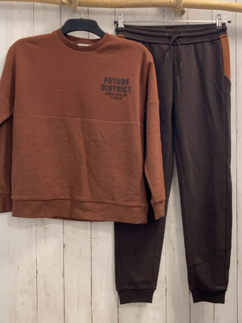 2tlg Jogginganzug Gr. 158  braun + braun hellbraun