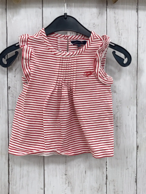 Tommy Hilfiger  T-Shirt  Gr. 74   rot weiße Streifen Rüschen 