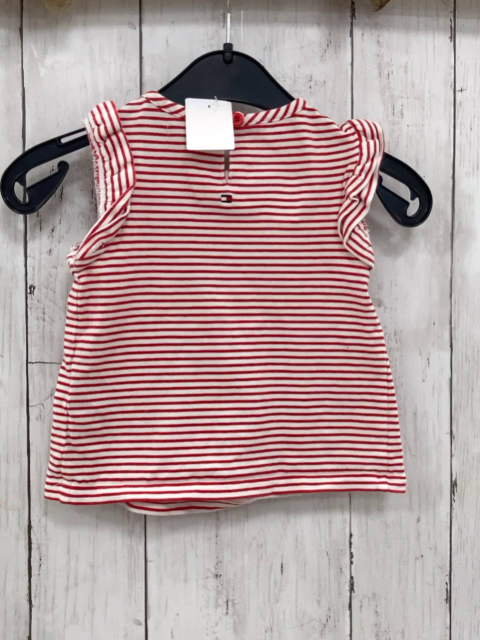 Tommy Hilfiger  T-Shirt  Gr. 74   rot weiße Streifen Rüschen 