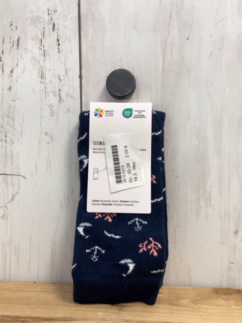 neu Socken Gr. 35-38  blau lachs Anker 