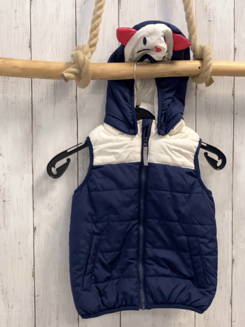  Weste Gr. 92  blau weiß Gesicht Ohren