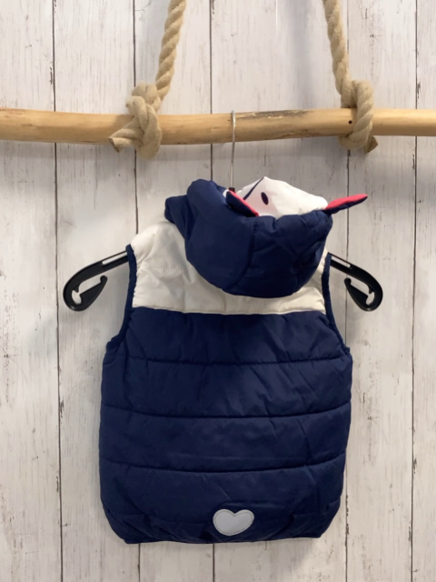  Weste Gr. 92  blau weiß Gesicht Ohren