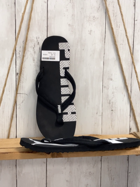 Puma  Flip Flops  Gr. 45  schwarz Schrift mit weißen Streifen 