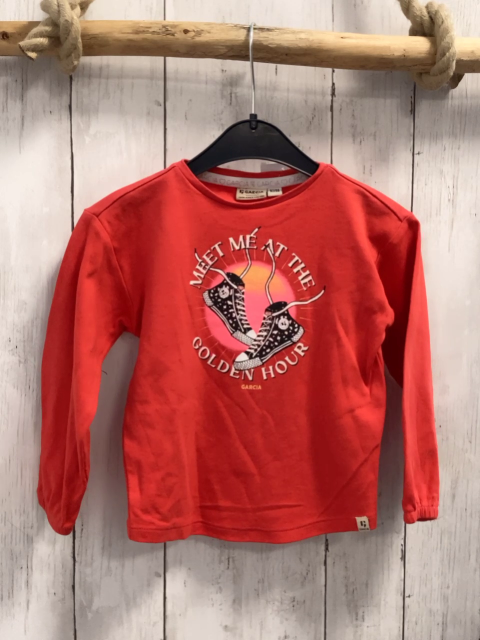 Garcia  Langarmshirt Gr. 92  rot Schuhe Schrift 