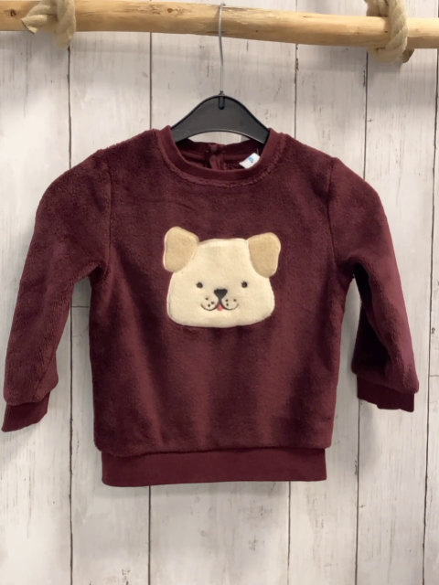   Pullover  Gr. 92  weinrot Plüsch Bärenkopf 