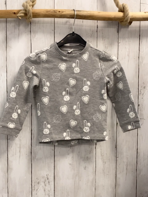 S´ Oliver  Pullover  Gr. 92  grau weiße Herzen + Hasenköpfe 