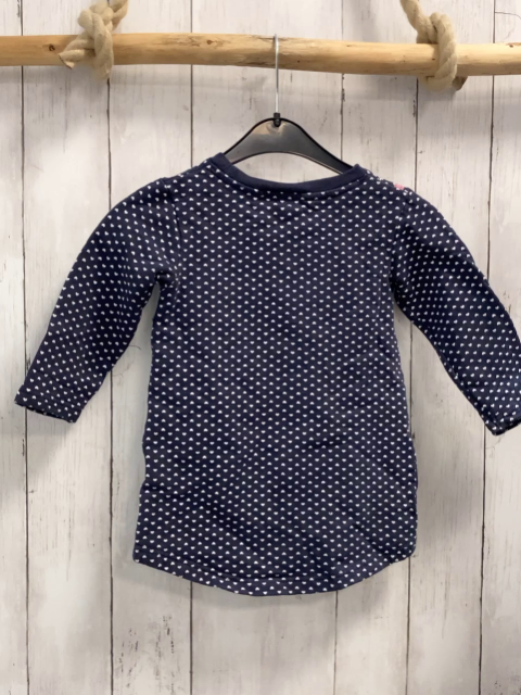   Kleid  Gr. 92  blau weiße Herzen weiße Plüschtasche mit Tiergesicht 